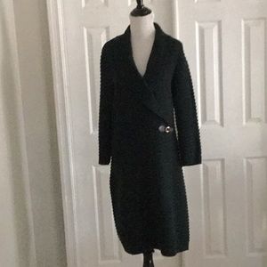 Green knit Calvin Klein dress.